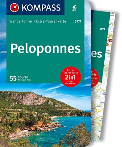 KOMPASS Wanderführer Peloponnes, 55 Touren mit Extra-Tourenkarte: GPS-Daten zum Download