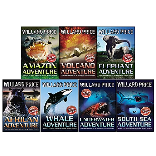 Hal & Roger Hunt Adventures Book Series Books 1 - 7 Collection Set by Willard Price (Amazon Adventure, South Sea, Underwater, Volcano, Whale, African & Elephant) - Willard Price