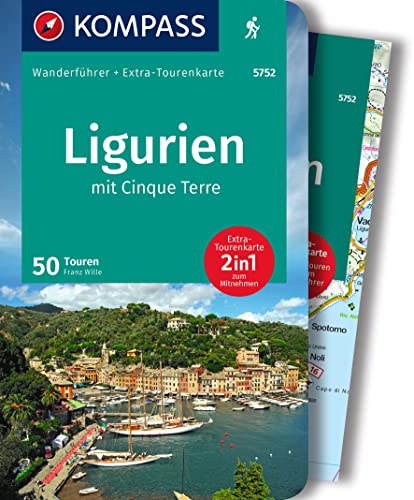 KOMPASS Wanderführer Ligurien mit Cinque Terre, 50 Touren mit Extra-Tourenkarte: GPS-Daten zum Download