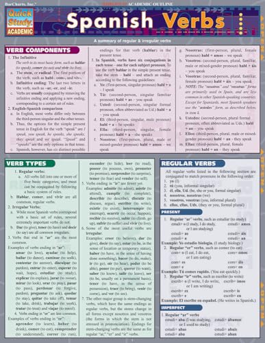 Spanish Verbs (Laminated Reference Guide; Quick Study Academic) von Barcharts, Inc