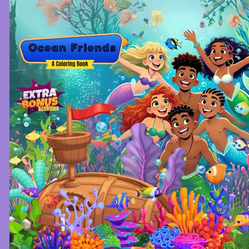 Ocean Friends Coloring Book: A Colorful Adventure with Mermaids & More (Mythical Creatures Coloring Collection) von Something Nice-Nickieshia Aska Williams