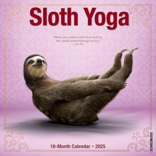 Sloth Yoga 2025 12 X 12 Wall Calendar Sloth Yoga 2025 12 X 12 Wall Calendar