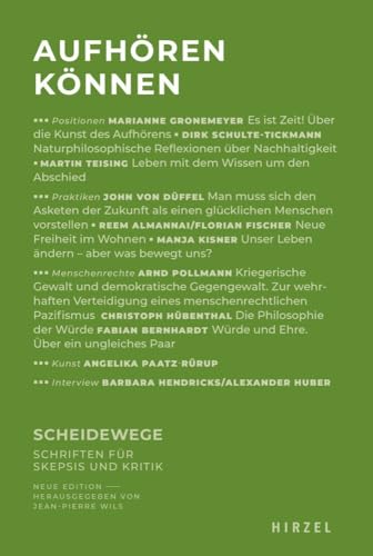 Aufhören können: Gegen den Wahn des permanenten Wachstums (Scheidewege Printausgabe) von S. Hirzel Verlag GmbH