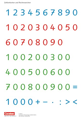 eins-zwei-drei - Mathematik-Lehrwerk für Kinder mit Sprachförderbedarf - Mathematik - 3. Schuljahr: Zahlenkarten und Rechenzeichen - Kartonbeilagen - ... (eins-zwei-drei, Mathematik, 3. Schuljahr) von Cornelsen Verlag