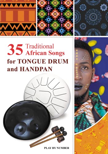 35 Traditional African Songs for Tongue Drum and Handpan: Black & White version (Tongue Drum National Songs and Worship Songs) von Independently published