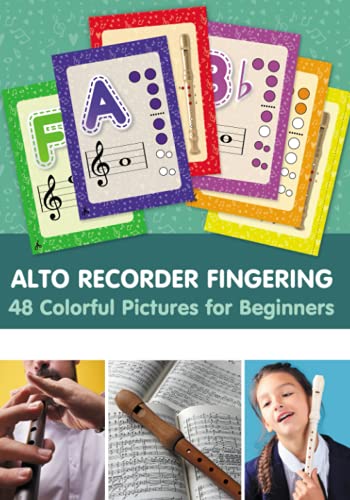 Alto Recorder Fingering. 48 Colorful Pictures for Beginners (Fingering Charts for Woodwind Instruments)