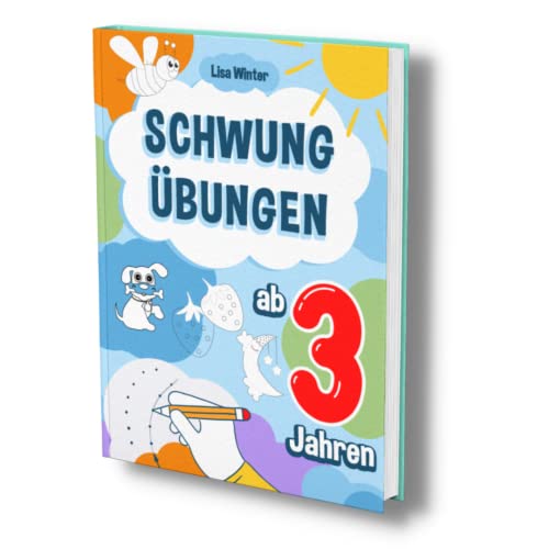 Schwungübungen ab 3 Jahren: Intuitiv zeichnen lernen. Das Mitmachheft für erste Schwünge, Punkte verbinden und Malen lernen. Große Lernerfolge durch ... und Feinmotorik. (Schwungbuch ab 3, Band 1) von Independently published