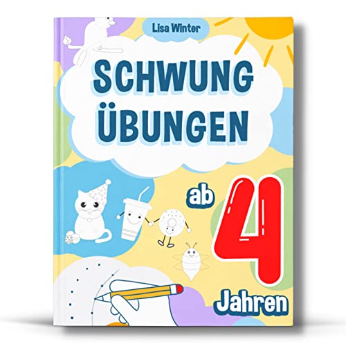 Schwungübungen ab 4 Jahren: Das Mitmachheft für intuitiv zeichnen lernen, Punkte verbinden, erste Schwünge und Malen lernen. Durch Üben der ... erzielen. (Schwungbuch ab 4, Band 1) von Independently published