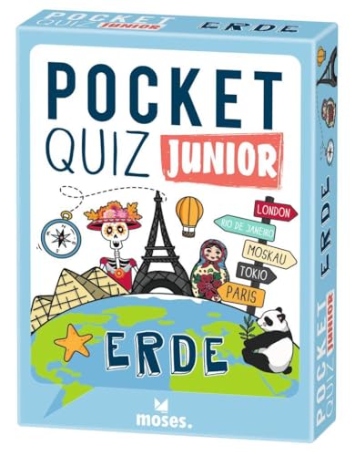 Moses. Pocket Quiz Junior - Erde, Das Kinderquiz mit 100 Fragen und Fakten rund um die Welt zu Geografie, Geschichte, Kultur und Astronomie, Für Kinder ab 8 Jahren von moses