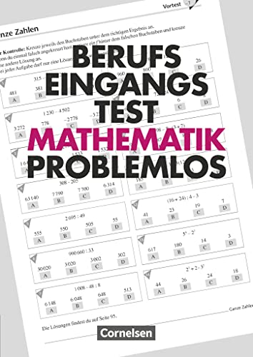 Berufseingangstest: Mathematik problemlos: Trainingsbuch mit Lösungen