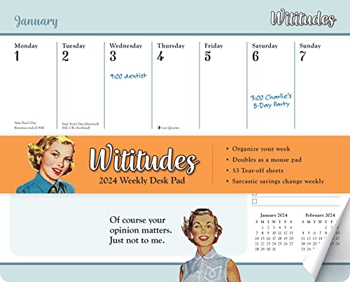 Wititudes 2024 Weekly Desk Pad Calendar von Andrews McMeel Publishing