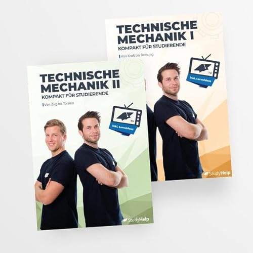 Technische Mechanik 1 & 2 Lernhefte Set: Statik und Festigkeitslehre - StudyHelpTV, für Studenten, Studium, Uni