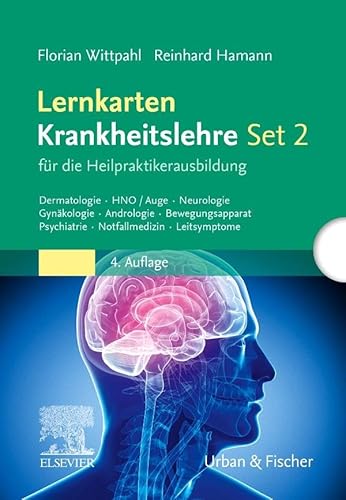 Lernkarten Krankheitslehre Set 2 für die Heilpraktikerausbildung: Dermatologie, HNO, Auge, Neurologie, Gynäkologie, Andrologie, Bewegungsapparat, Psychiatrie, Notfallmedizin, Leitsymptome von Urban & Fischer Verlag/Elsevier GmbH