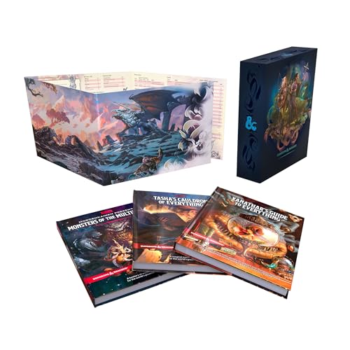 Dungeons & Dragons Rules Expansion Gift Set (D&D Books)-Tasha's Cauldron of Everything + Xanathar's Guide to Everything + Monsters of the Multiverse + DM Scree