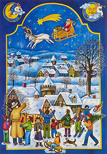 Adventskalender "Nikolaus im Schlitten": Papier-Adventskalender