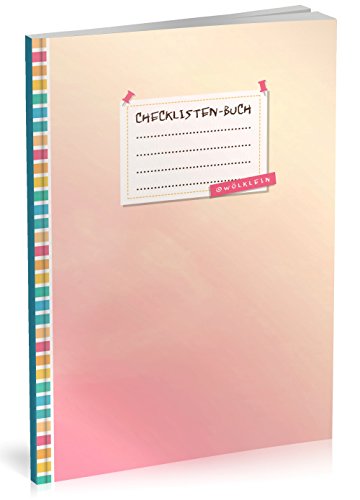 Checklisten-Buch: To Do Listen Planer | Ca. A5 Softcover | 70+ Seiten mit Titel, Datum & Register | Perfekt für Aufgaben zum Abhaken, Leselisten, Packlisten uvm. | Motiv „Rosa Himmel“