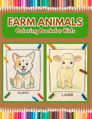 Coloring Book for Kids - FARM ANIMALS: Coloring Book with animals names von Independently published