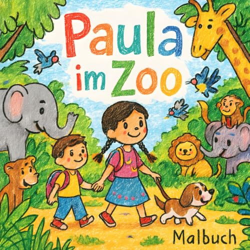 Paula im Zoo: Zoo Malbuch für Kinder mit Zootieren und Lerntexten | 66 Seiten, 22x22 cm | 30 Ausmalbilder von Tieren mit süßen Texten zum Lernen | ... oder zur Beschäftigung in der Freizeit von Independently published