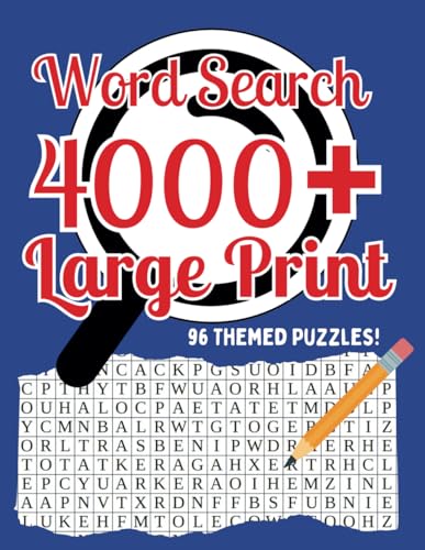 4000+ Word Search Large Print: 96 Multi Themed Puzzles For Adults And Seniors With Solutions von Independently published