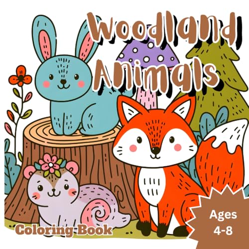 Woodland Animals Coloring Book Ages 4-8: 80 Pages von Independently published