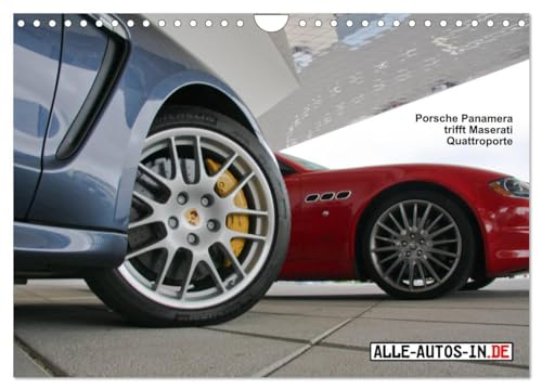 Quattromera (Wandkalender 2025 DIN A4 quer), CALVENDO Monatskalender: Porsche Panamera trifft Maserati Quattroporte