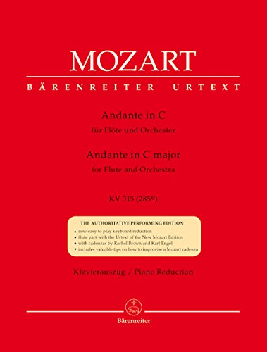 Andante für Flöte und Orchester C-Dur KV 315 (285e). Klavierauszug, Stimmen, Urtextausgabe von Bärenreiter