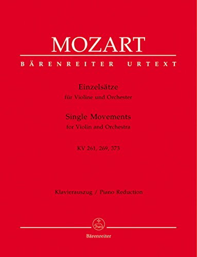 Einzelsätze für Violine und Orchester KV 261, 269 (261a), 373. Klavierauszug, Stimme(n), Sammelband, Urtextausgabe von Bärenreiter