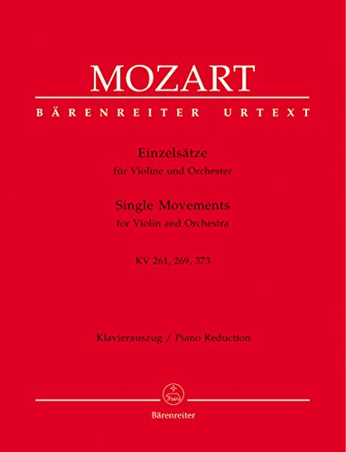 Einzelsätze für Violine und Orchester KV 261, 269 (261a), 373. Klavierauszug, Stimme(n), Sammelband, Urtextausgabe