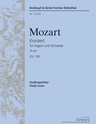 Fagottkonzert B-dur KV 191 (186e) - Breitkopf Urtext - Studienpartitur (PB 15105)