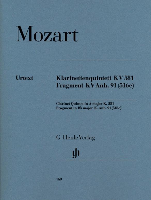 Mozart Wolfgang Amadeus - Klarinettenquintett A-dur KV 581 und Fragment KV Anh. 91 (516c) von Henle G. Verlag