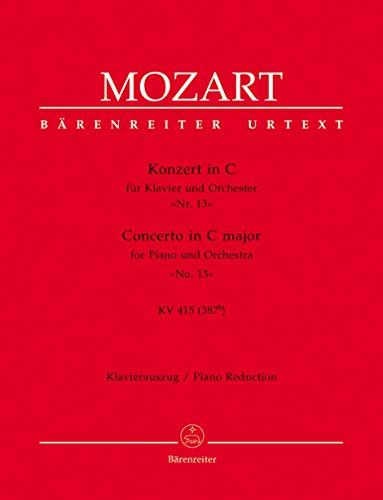 Konzert für Klavier und Orchester Nr. 13 C-Dur KV 415 (387b). Klavierauszug, Urtextausgabe