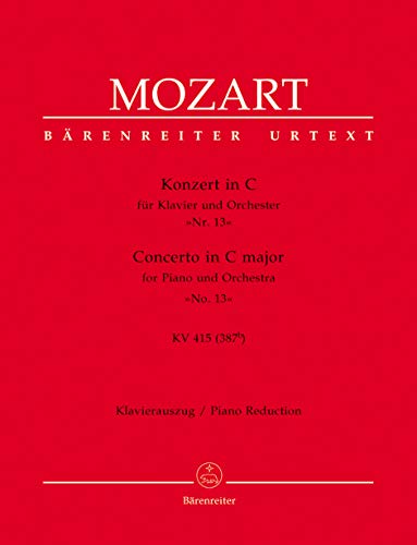 Konzert für Klavier und Orchester Nr. 13 C-Dur KV 415 (387b). Klavierauszug, Urtextausgabe