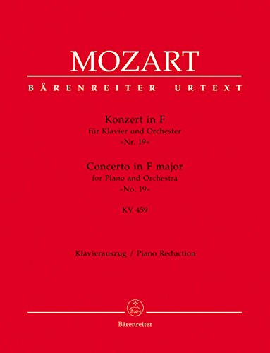 Konzert für Klavier und Orchester Nr. 19 F-Dur KV 459. Klavierauszug, Urtextausgabe