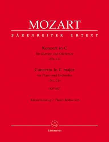 Konzert für Klavier und Orchester Nr. 21 C-Dur KV 467. Klavierauszug, Urtextausgabe