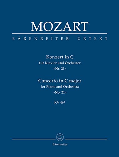 Konzert für Klavier und Orchester Nr. 21 C-Dur KV 467. Studienpartitur, Urtextausgabe
