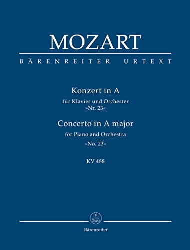 Konzert für Klavier und Orchester Nr. 23 A-Dur KV 488. Studienpartitur von Bärenreiter