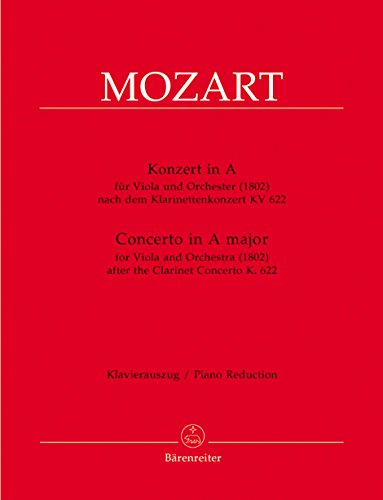Konzert für Viola und Orchester A-Dur (1802) -nach dem Klarinettenkonzert KV 622- . Klavierauszug, Stimmen