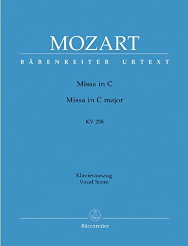 Missa C-Dur KV 258. Klavierauszug, Urtextausgabe
