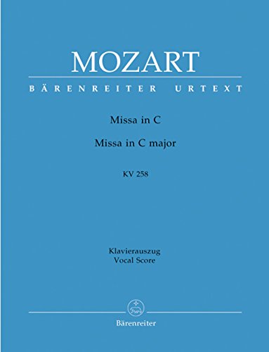 Missa C-Dur KV 258. Klavierauszug, Urtextausgabe