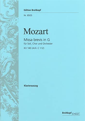 Missa brevis G-dur KV 140 (Anh. C 1.12) - Breitkopf Urtext - Klavierauszug (EB 8505)