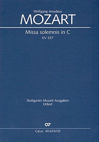 Missa solemnis in C (Klavierauszug): KV 337, 1780