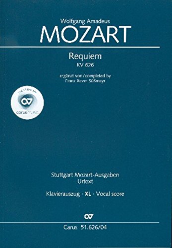 Mozart, Wolfgang Amadeus: Requiem KV626 : für Soli, gem Chor und Orchester Klavierauszug XL im Großdruck von Carus Verlag