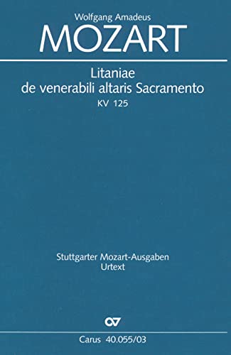 Mozart: Litaniae de venerabili altaris Sacramento in B (KV 125). Klavierauszug