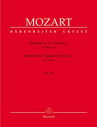 Sonate für Klavier C-Dur KV 545 ""Facile"". BÄRENREITER URTEXT. Spielpartituren, Urtextausgabe