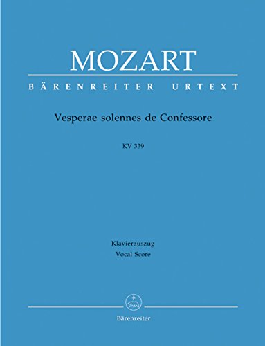 Vesperae solennes de Confessore KV 339. Klavierauszug, Urtextausgabe