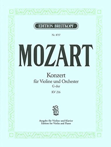 Violinkonzert G-dur KV 216 Breitkopf Urtext - Ausgabe für Violine und Klavier (EB 8737) von Breitkopf & Hï¿½rtel