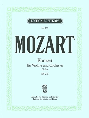 Violinkonzert G-dur KV 216 Breitkopf Urtext - Ausgabe für Violine und Klavier (EB 8737) von Breitkopf & Härtel