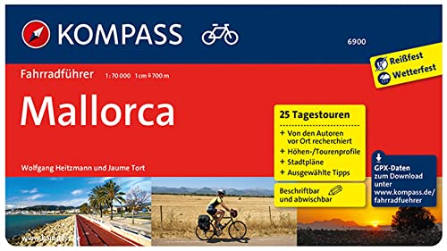 KOMPASS Fahrradführer Mallorca: mit 25 Tagestouren, GPX-Daten zum Download und Routenkarten im optimalen Maßstab.