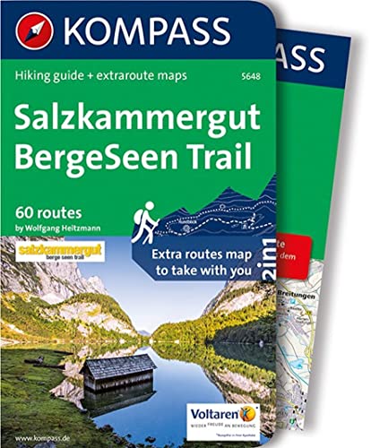 KOMPASS Wanderführer Salzkammergut BergeSeen Trail, englische Ausgabe, 60 Touren: mit Extra-Tourenkarte Maßstab 1:90.000, GPX-Daten zum Download
