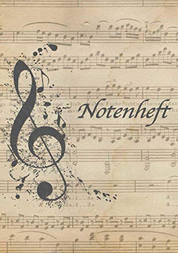 Notenheft A5, 120 Seiten mit Linien - Notenbuch für Musik-Unterricht, Hausaufgaben, Anfänger, Hobby: Blanko Notenheft Musikheft von Neopubli GmbH